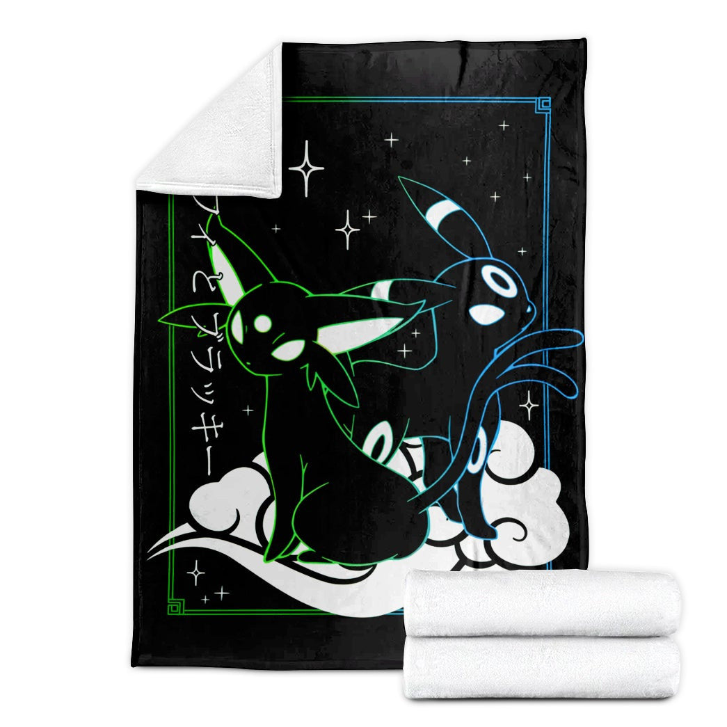 Anime Pkm Espeon Umbreon Soft Blanket