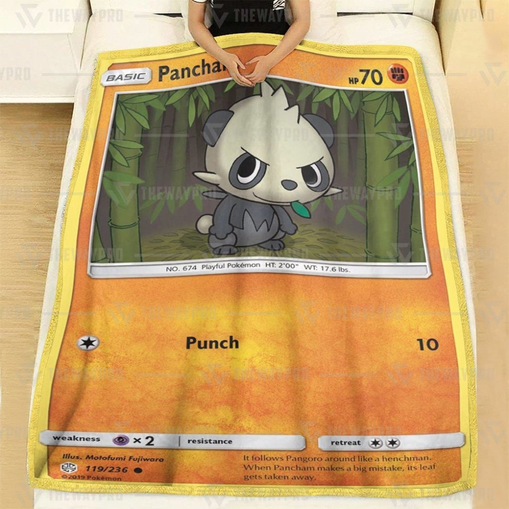 Anime Pkm Pancham Cosmic Eclipse Custom Soft Blanket