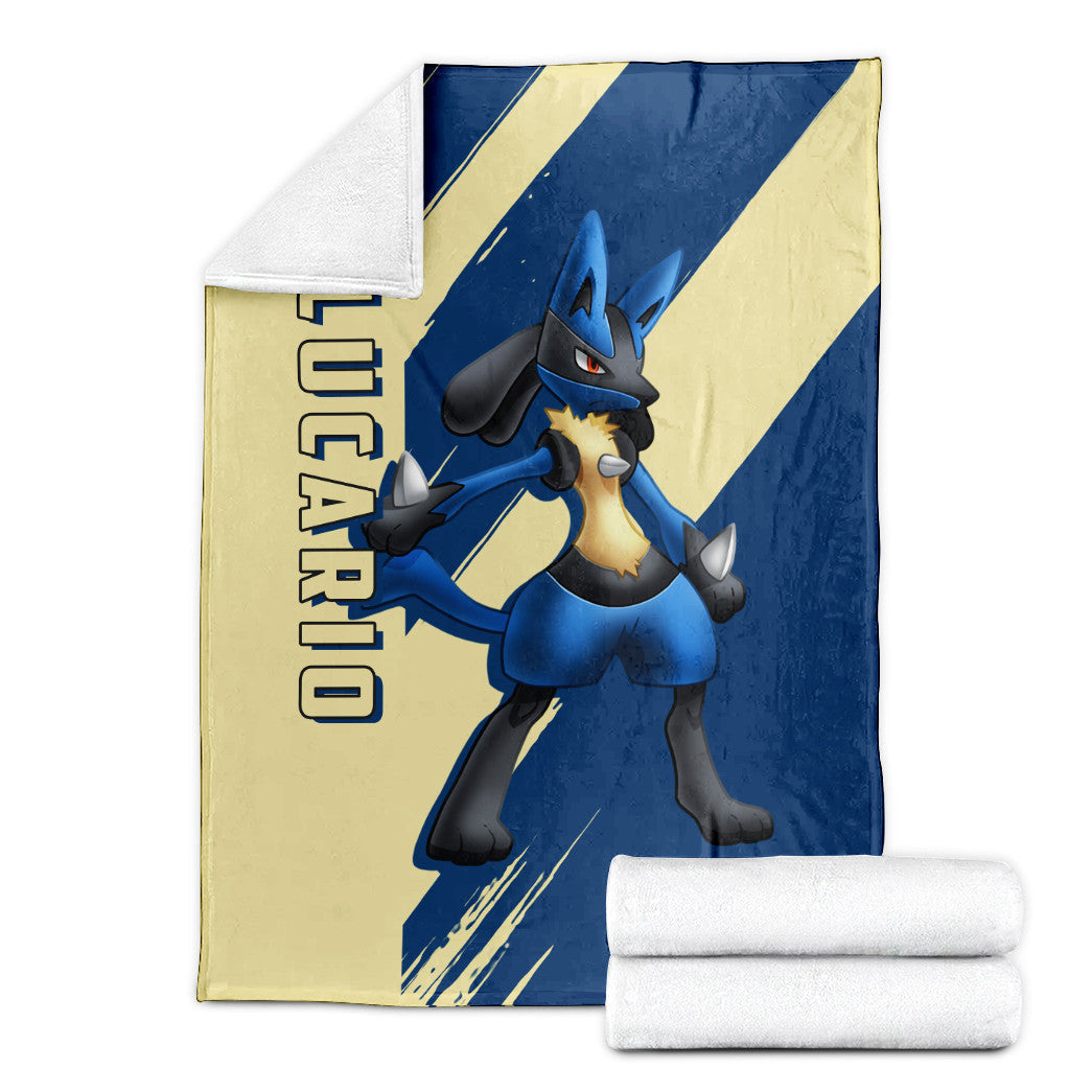 Anime Pkm Lucario Custom Soft Blanket XO10032226