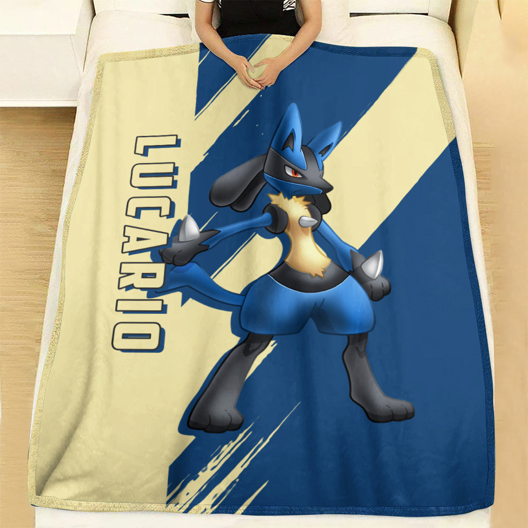 Anime Pkm Lucario Custom Soft Blanket XO10032226