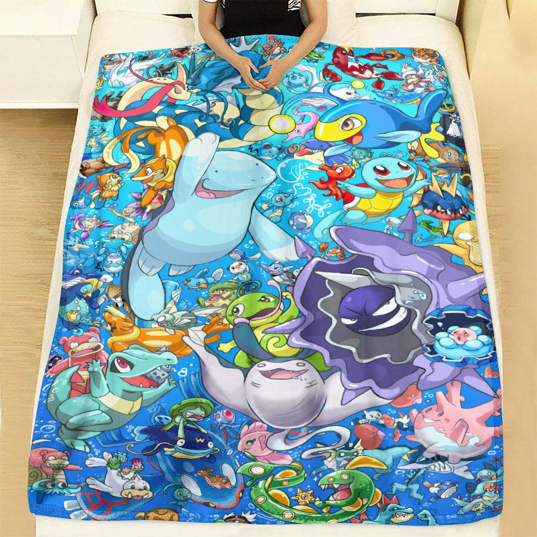 Anime Pkm Poke Worlds Custom Soft Blanket