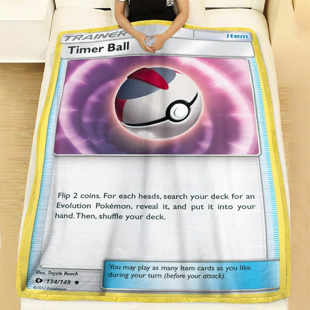 Anime Pkm Timer Ball Trainer Custom Soft Blanket