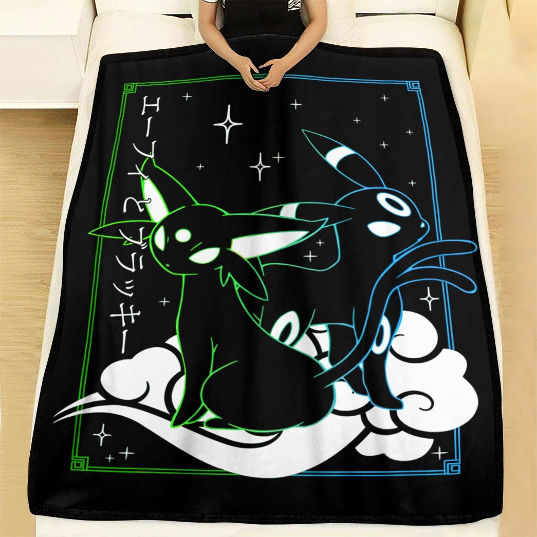 Anime Pkm Espeon Umbreon Soft Blanket