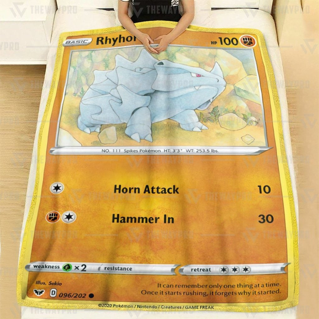 Anime Pkm Rhyhorn Custom Soft Blanket