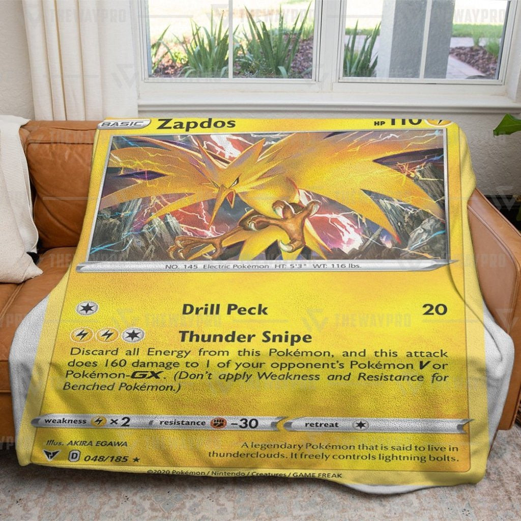 Anime Pkm Zapdos Vivid Voltage Custom Soft Blanket