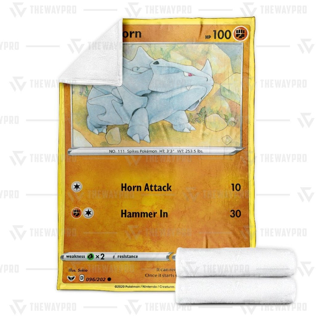 Anime Pkm Rhyhorn Custom Soft Blanket