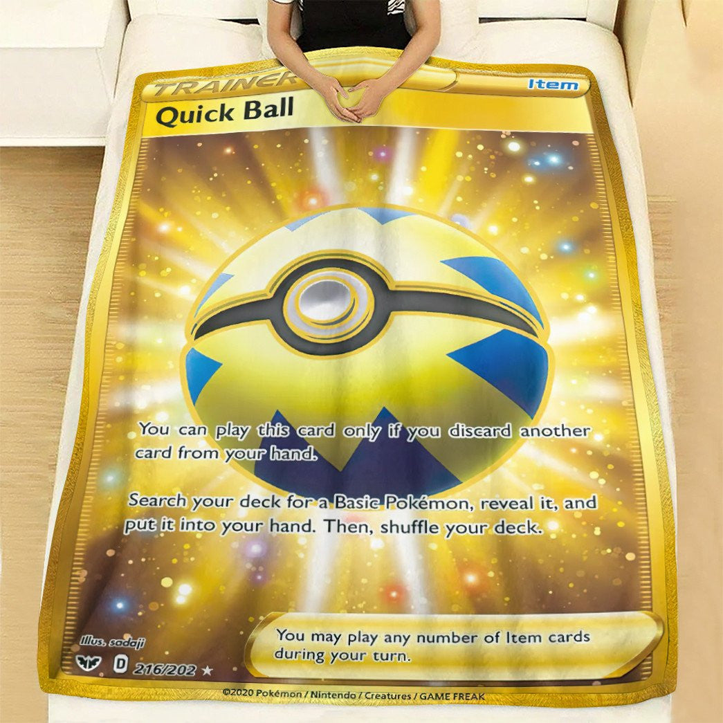 Anime Pkm Quick Ball Trainer Custom Soft Blanket