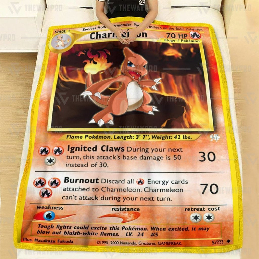 Anime Pkm Charmeleon Custom Soft Blanket