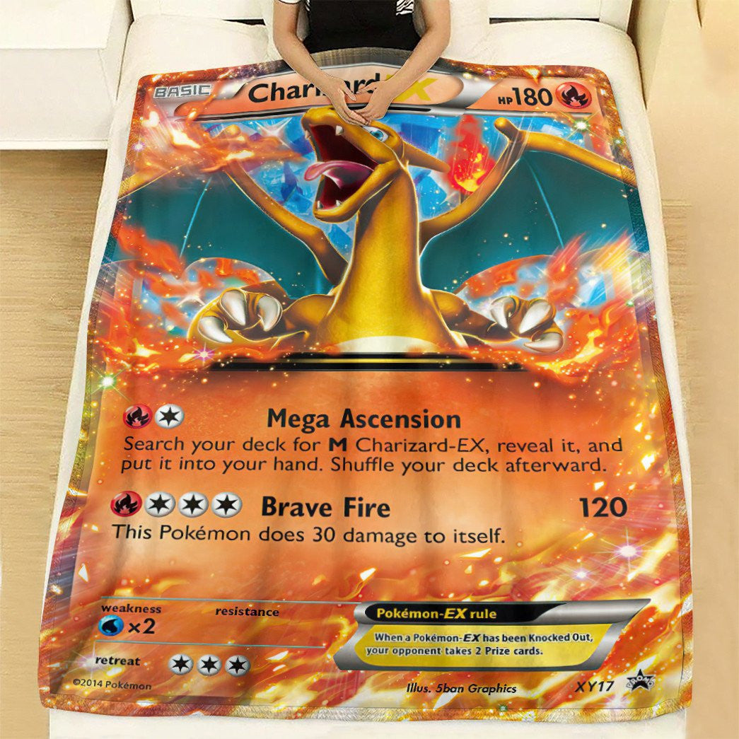 Anime Pkm Charizard-Ex Xy Promos 2 Custom Soft Blanket