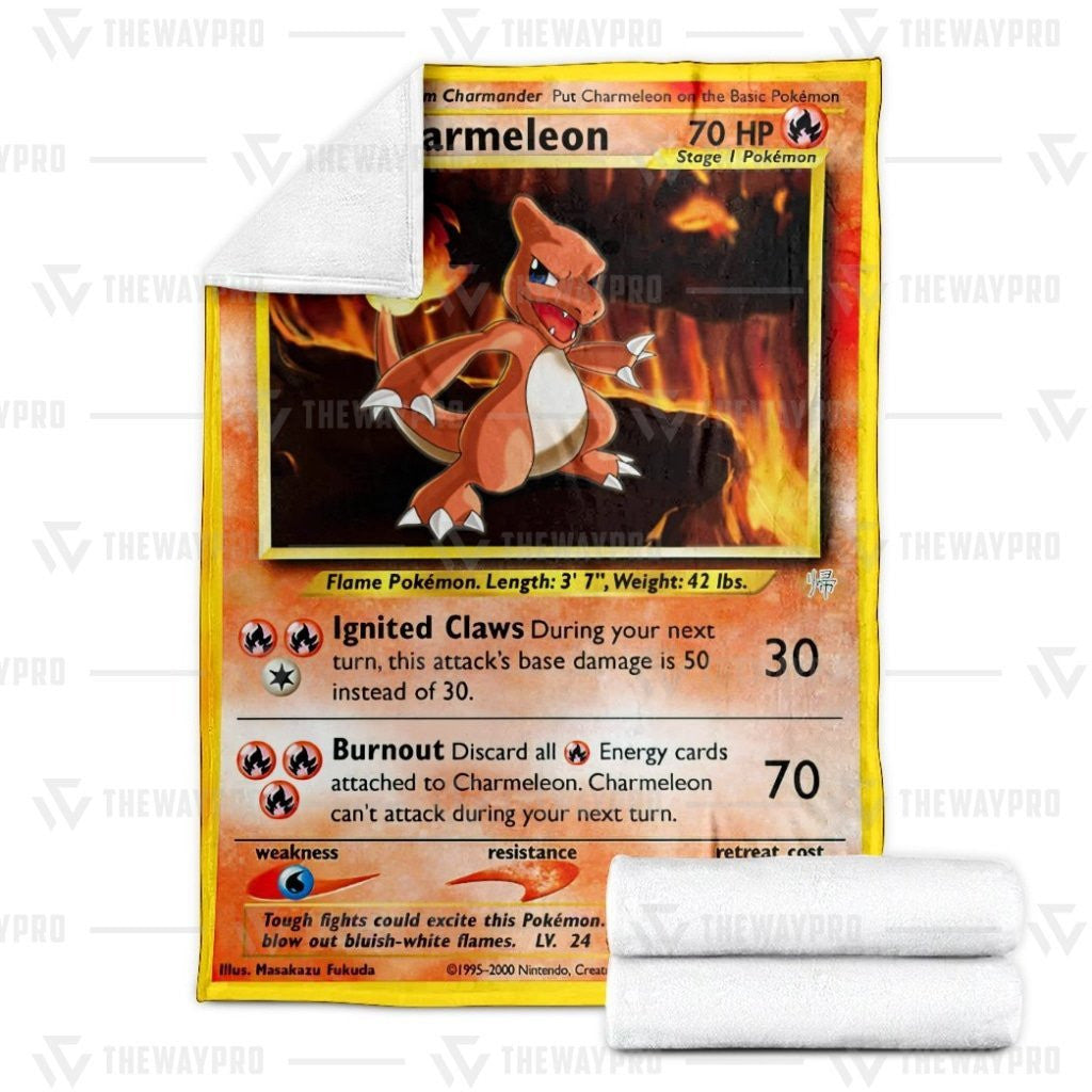 Anime Pkm Charmeleon Custom Soft Blanket