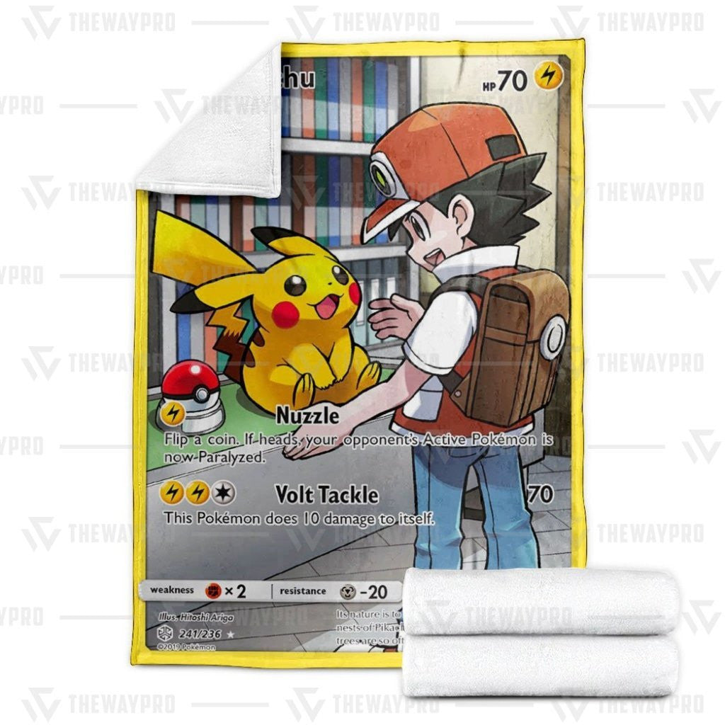 Anime Pkm Pikachu Cosmic Eclipse Custom Soft Blanket