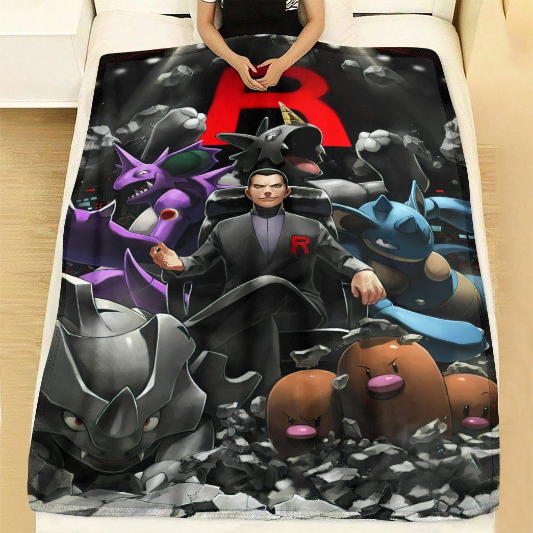 Anime Pkm Team Rocket Leader Custom Soft Blanket