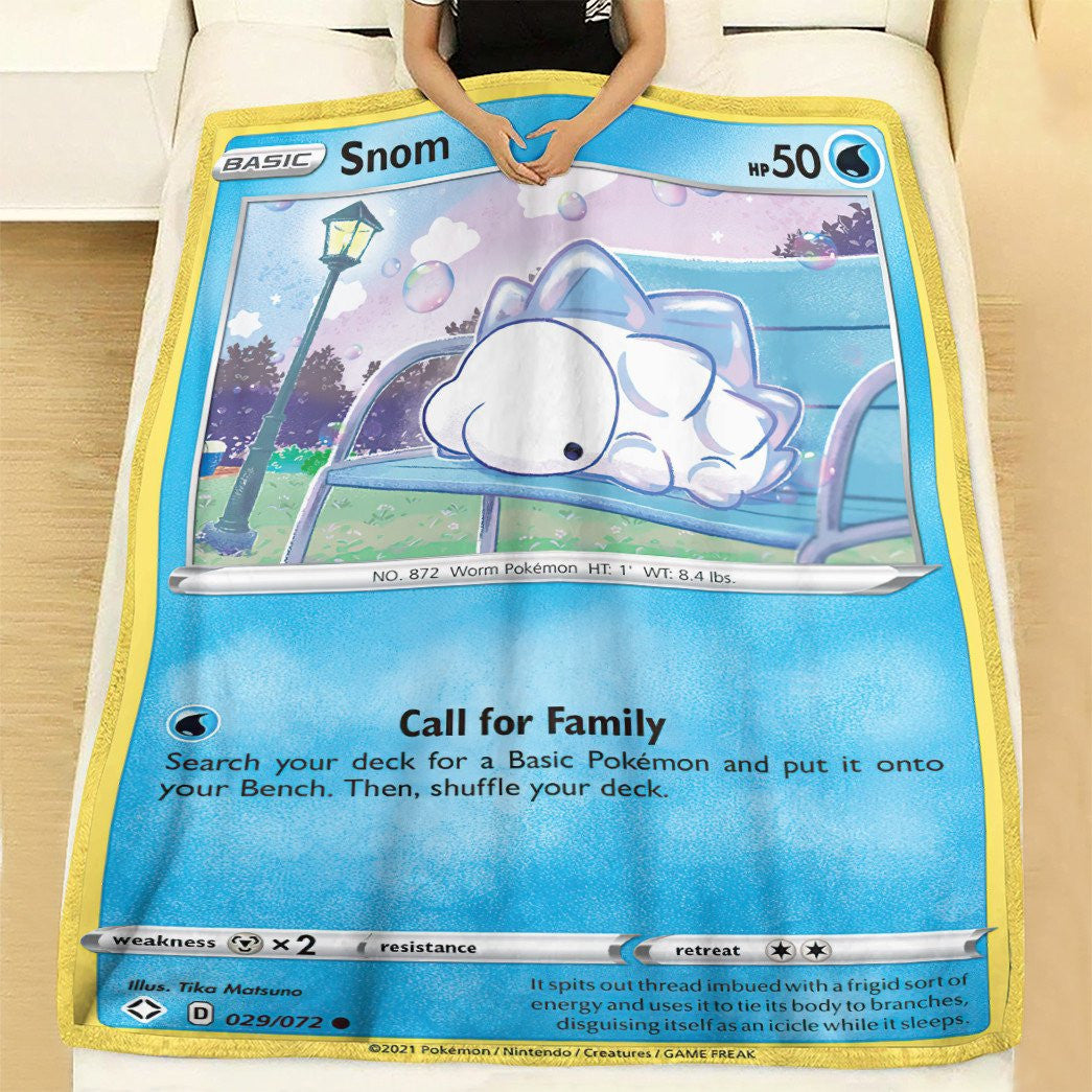 Anime Pkm Snom Shining Fates Custom Soft Blanket