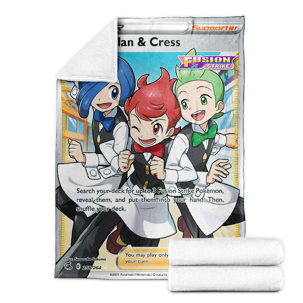 Anime Pkm Chili & Cilan Cress Trainer Custom Soft Blanket