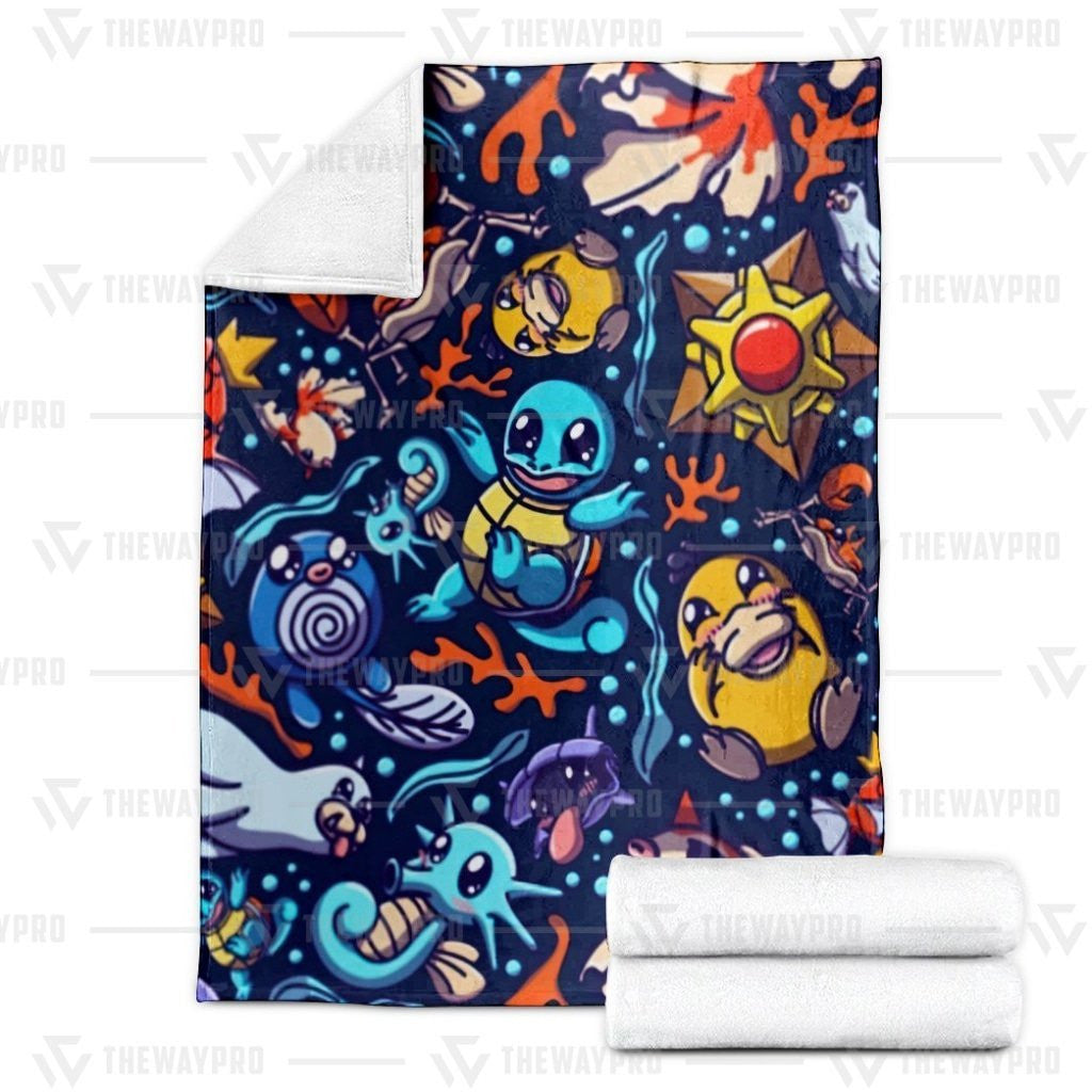 Anime Pkm Water Custom Soft Blanket