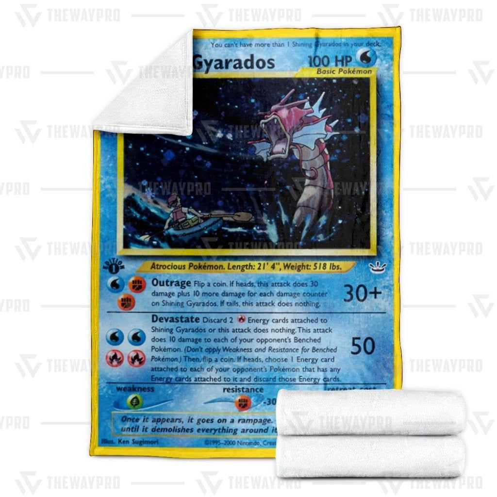 Anime Pkm Shining Gyarados Neo Revelation Custom Soft Blanket