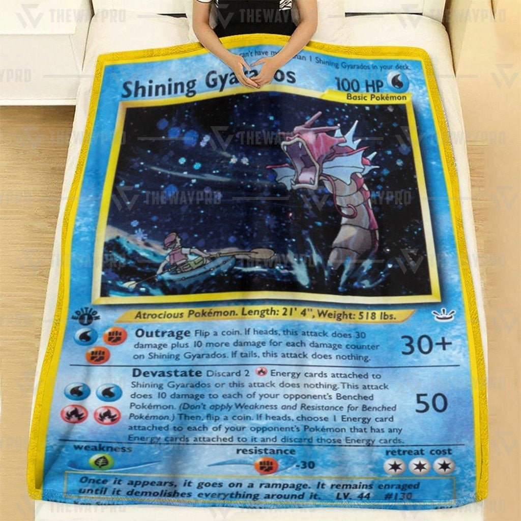 Anime Pkm Shining Gyarados Neo Revelation Custom Soft Blanket