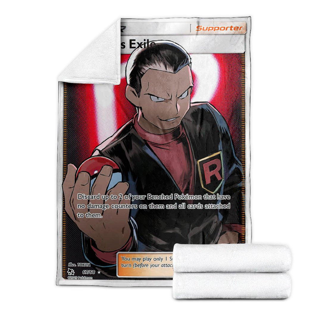 Anime Pkm Giovannis Exile Hidden Fates Custom Soft Blanket