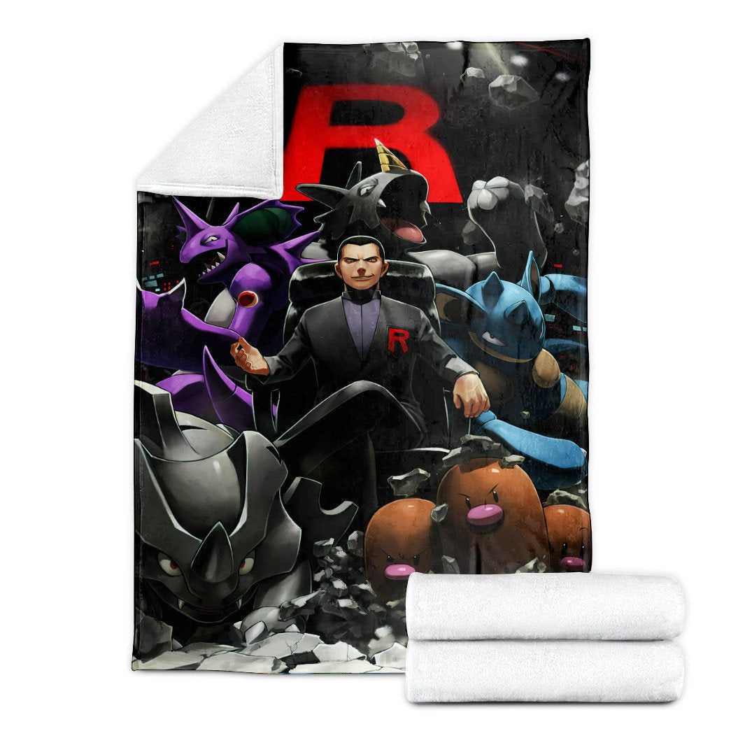 Anime Pkm Team Rocket Leader Custom Soft Blanket