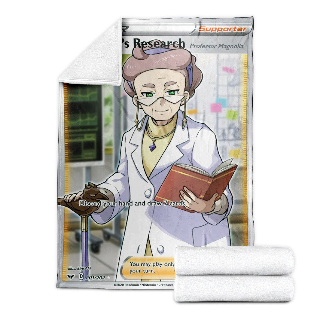 Anime Pkm Professors Research Trainer Custom Soft Blanket