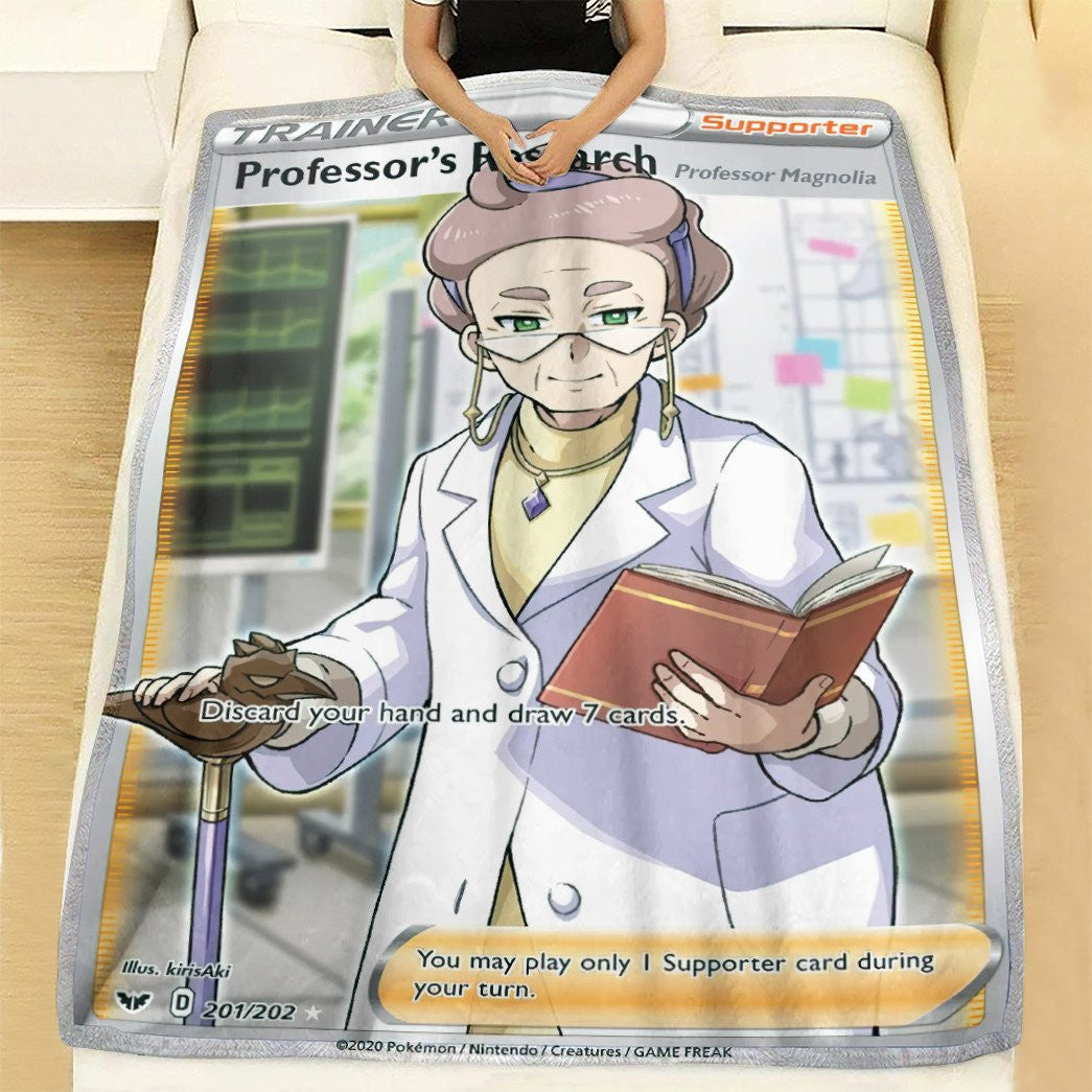 Anime Pkm Professors Research Trainer Custom Soft Blanket