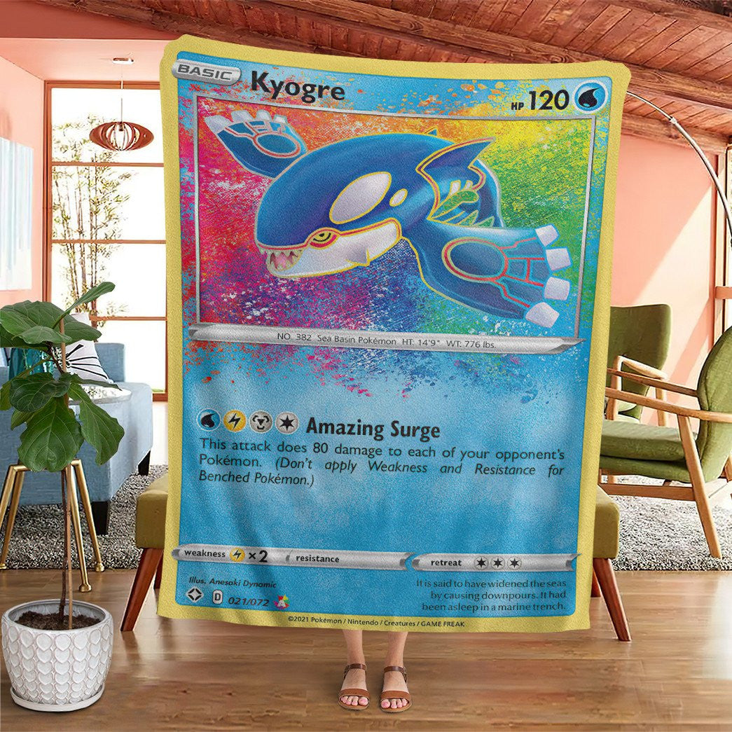 Anime Pkm Kyogre Shining Fates Custom Soft Blanket