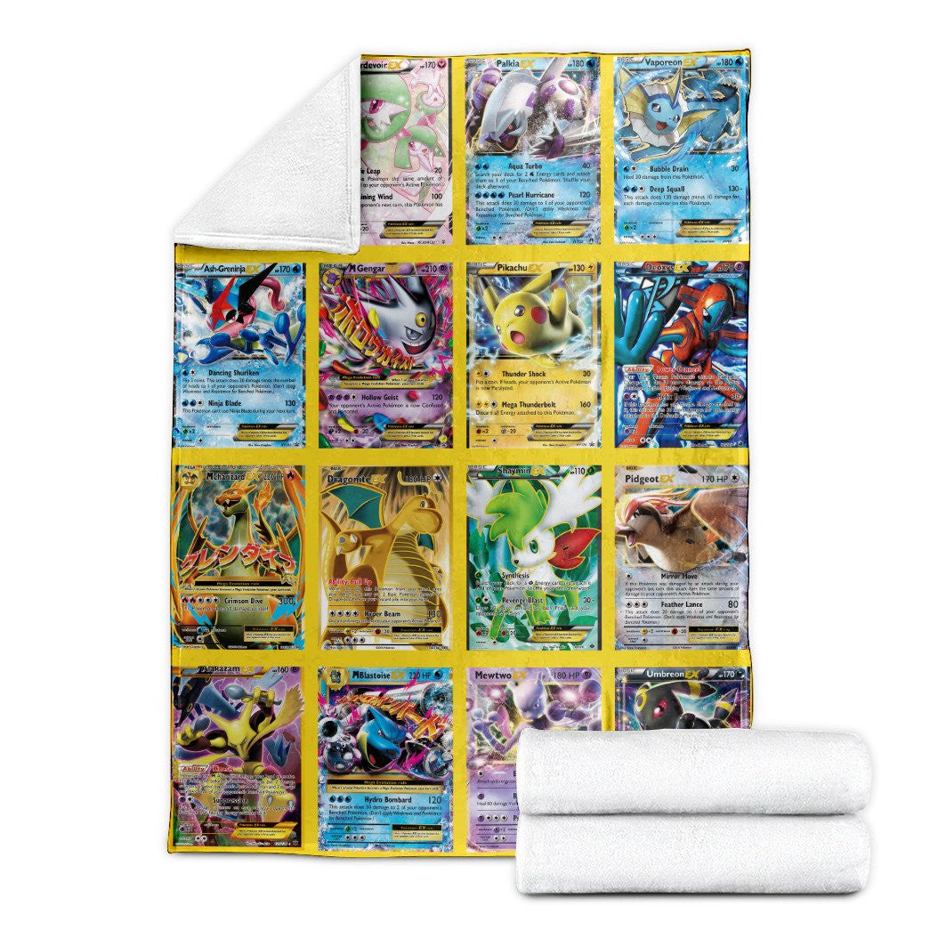 Anime Pkm Ex Cards Version 3 Custom Soft Blanket