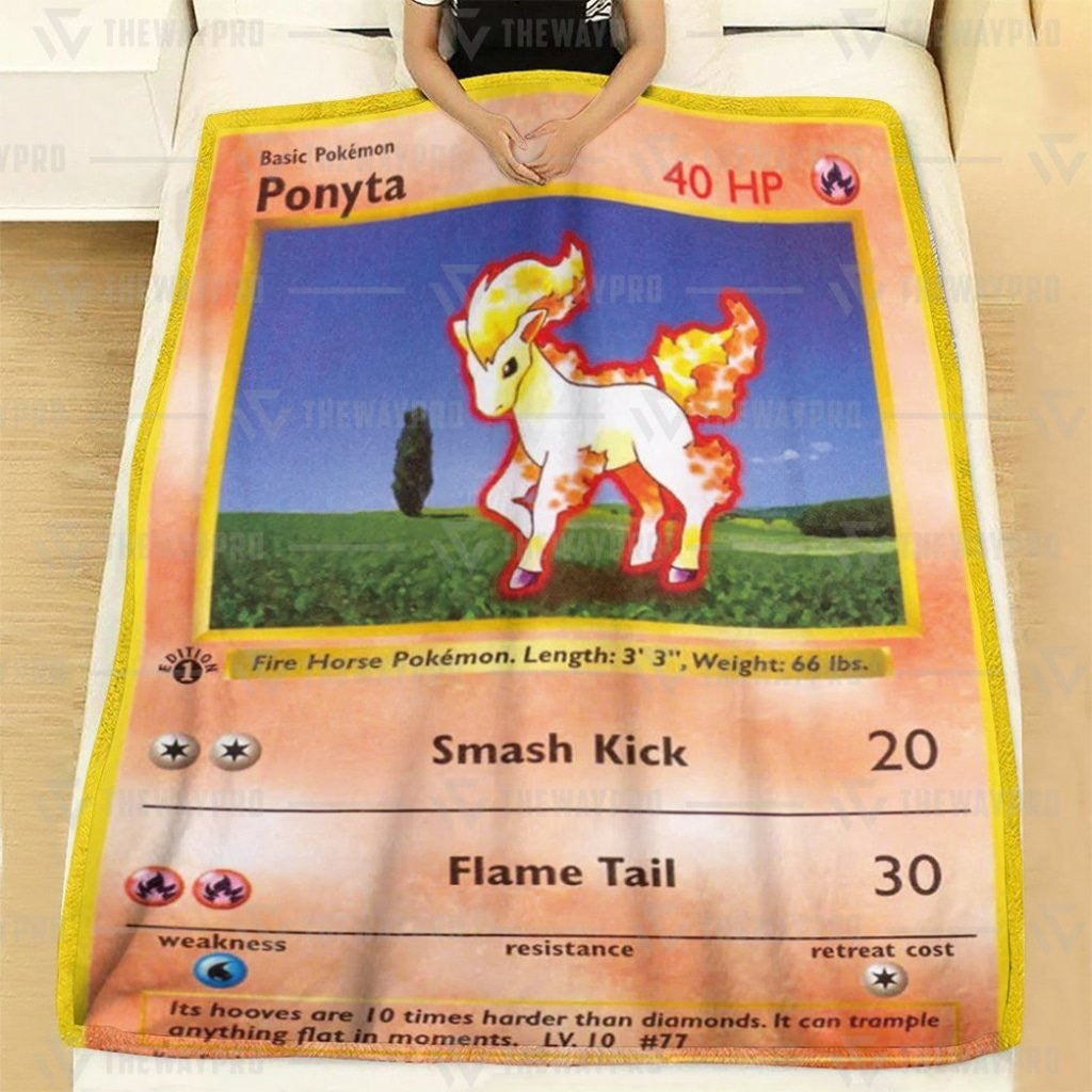 Anime Pkm Ponyta Custom Soft Blanket