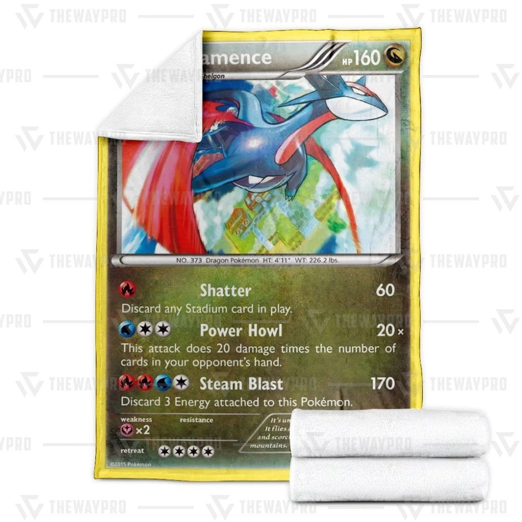 Anime Pkm Salamence Custom Soft Blanket