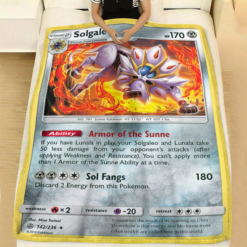 Anime Pkm Solgaleo Cosmic Eclipse Custom Soft Blanket