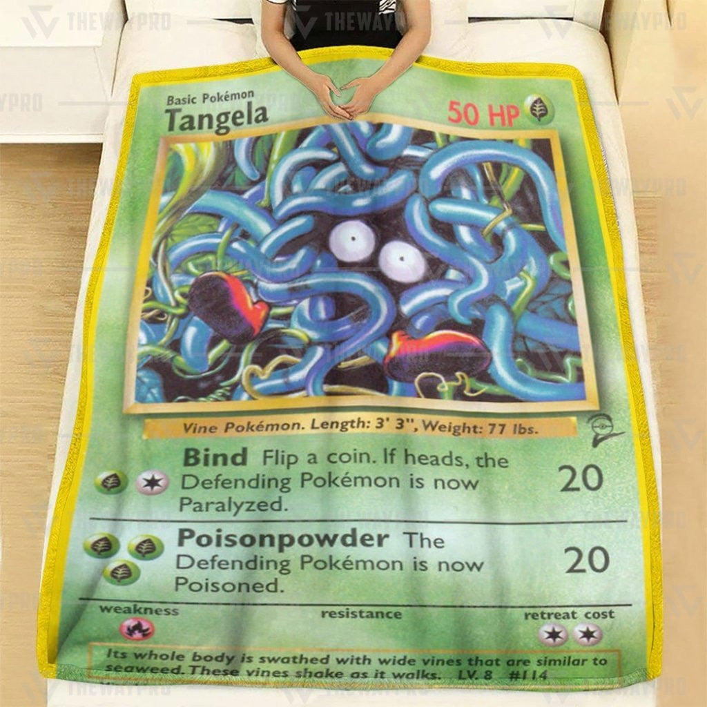 Anime Pkm Tangela Base Set Custom Soft Blanket