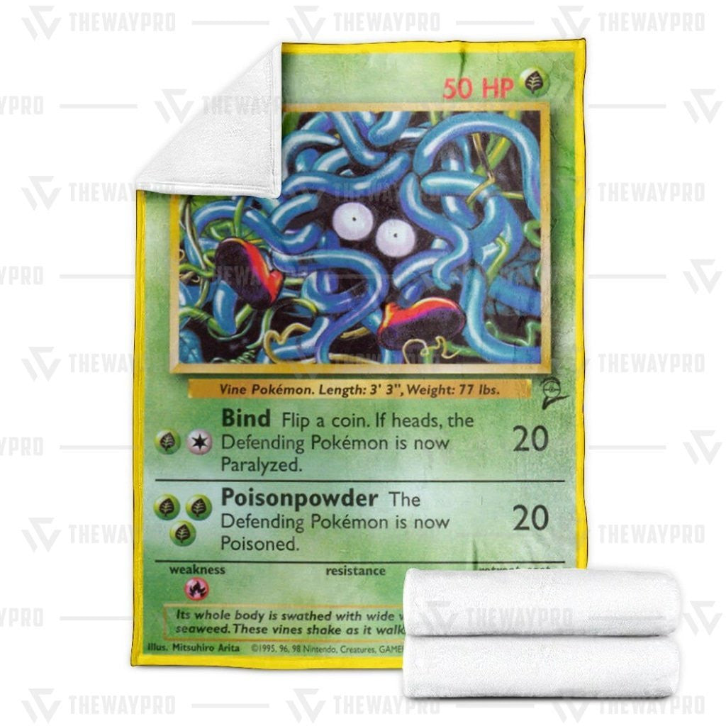 Anime Pkm Tangela Base Set Custom Soft Blanket