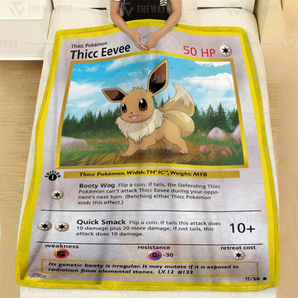 Anime Pkm Thicc Eevee Custom Soft Blanket