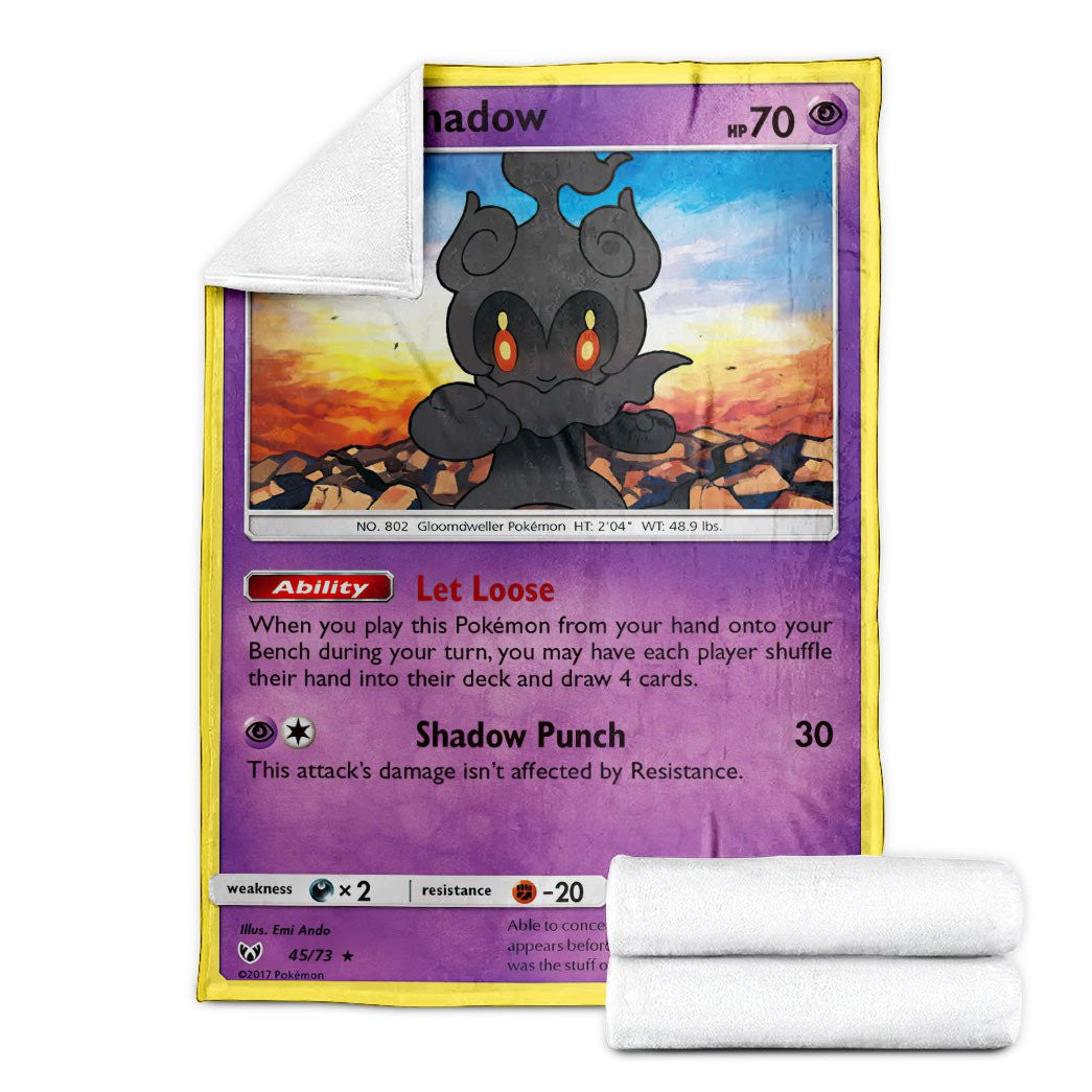 Anime Pkm Marshadow Shining Legends Custom Soft Blanket