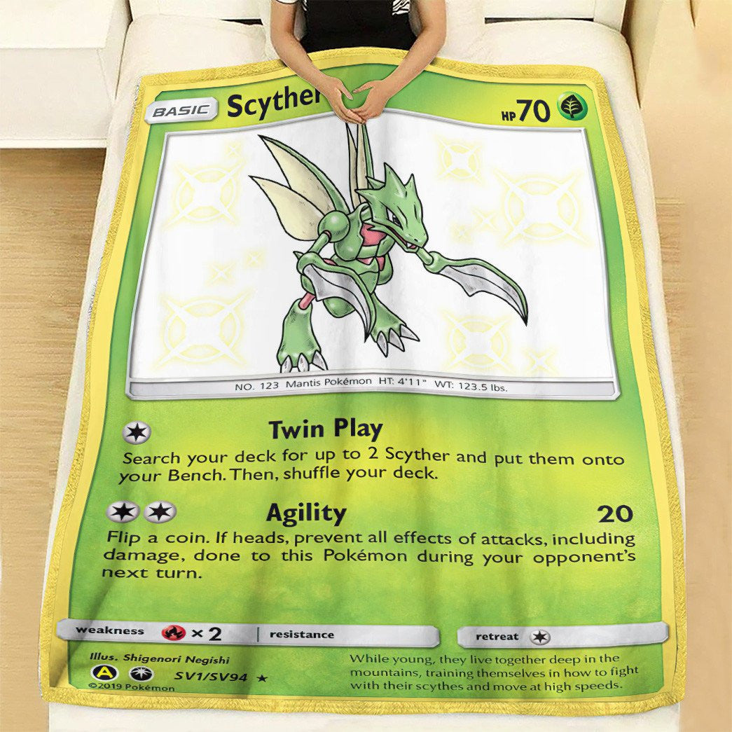 Anime Pkm Scyther Celestial Storm Custom Soft Blanket