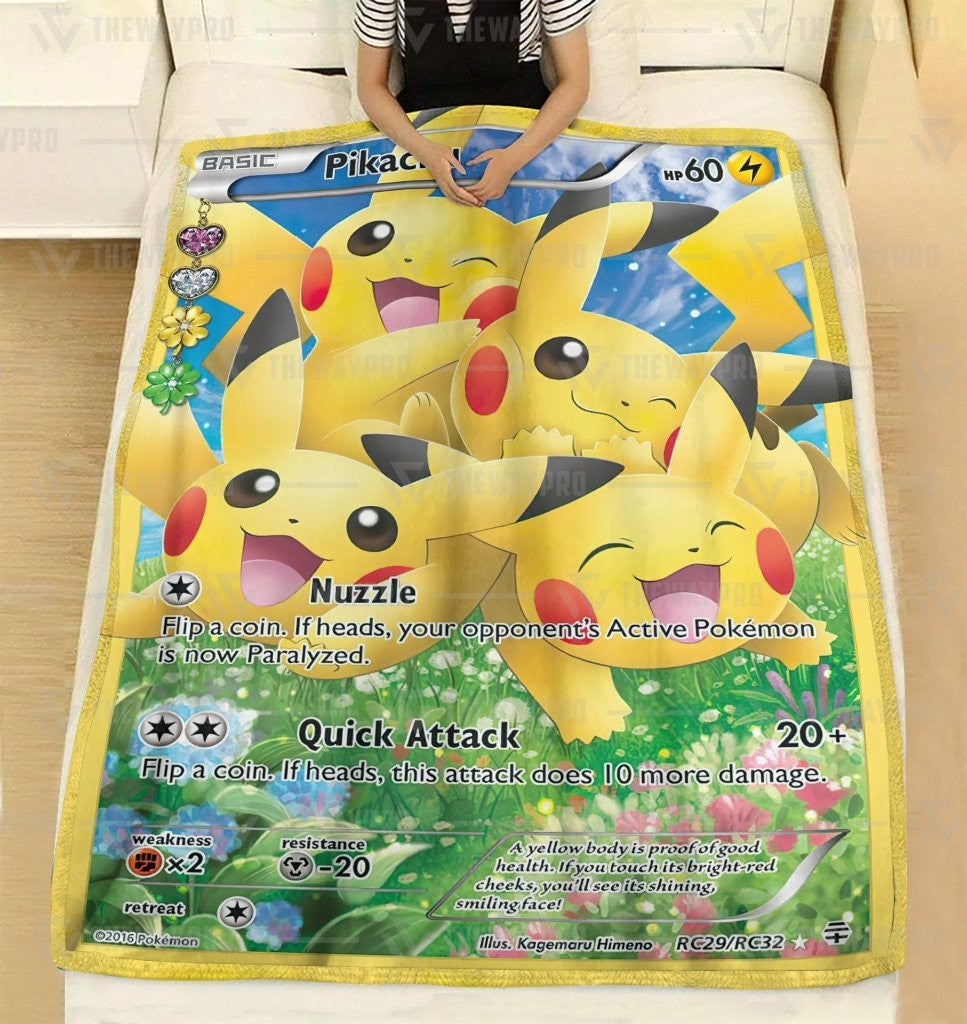 Anime Pkm Pikachu Generations Custom Soft Blanket