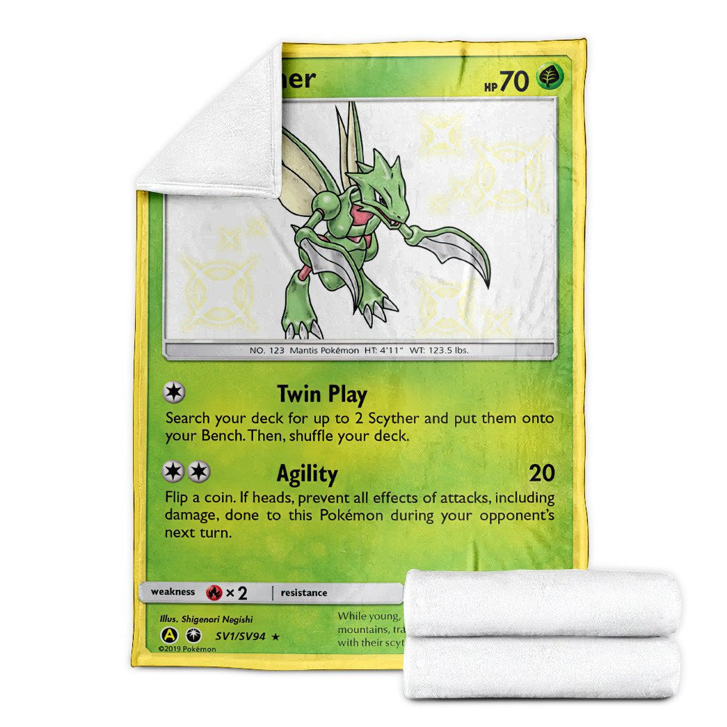 Anime Pkm Scyther Celestial Storm Custom Soft Blanket