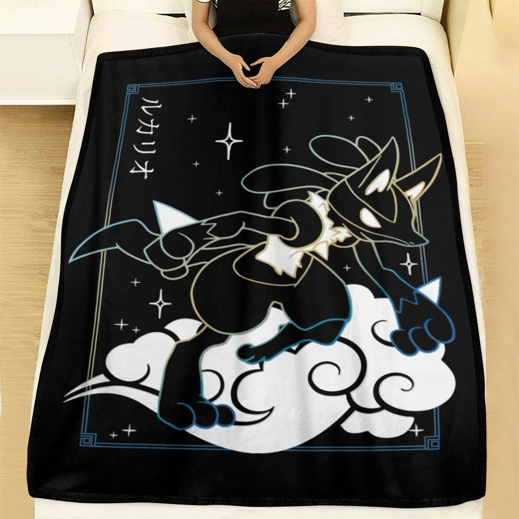 Anime Pkm Lucario Soft Blanket