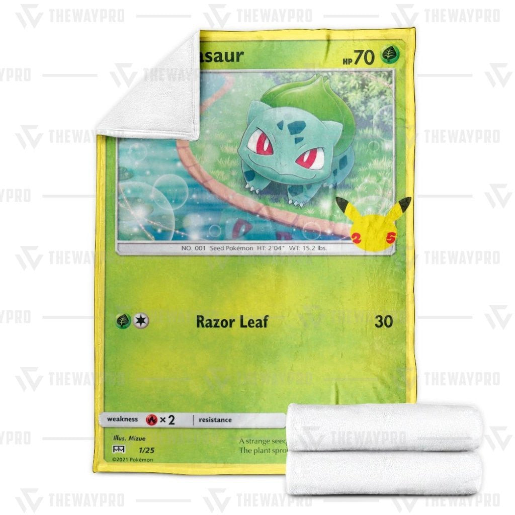 Anime Pkm Bulbasaur Mcdonalds Collection 2021 Custom Soft Blanket