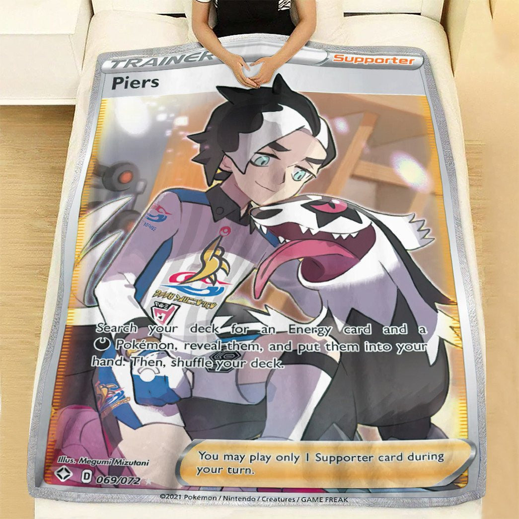 Anime Pkm Piers Shining Fates Trainer Custom Soft Blanket