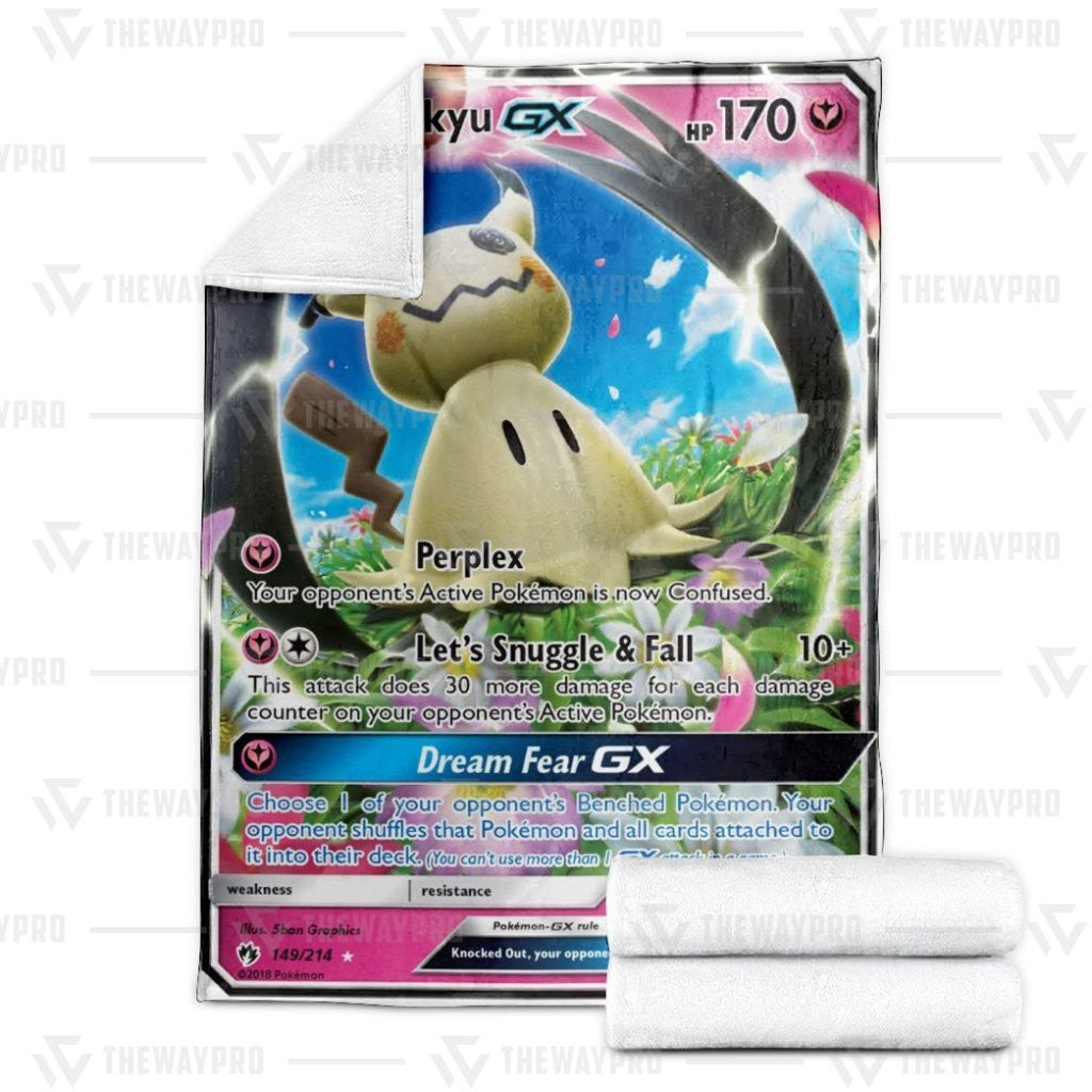 Anime Pkm Mimikyu Gx Custom Soft Blanket