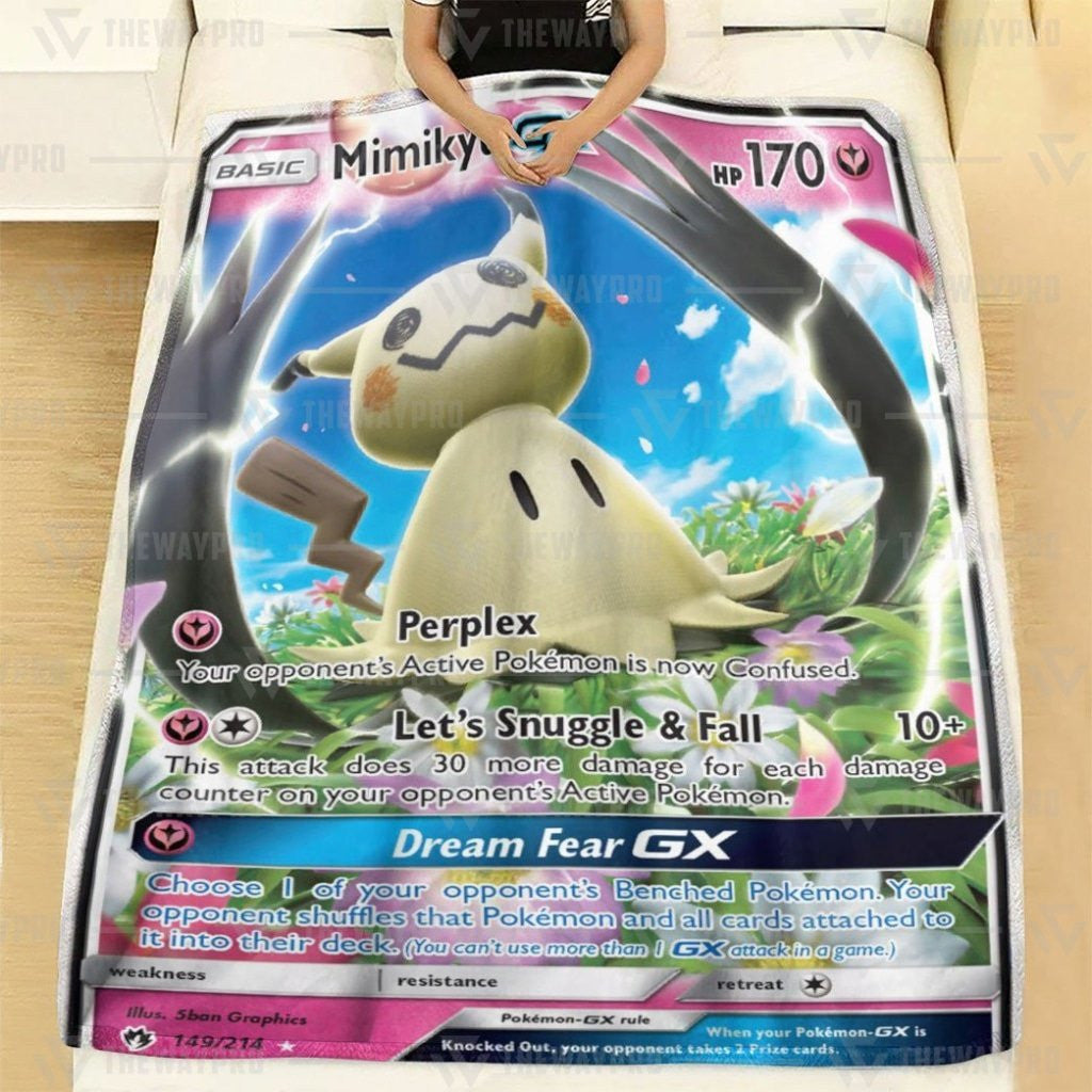 Anime Pkm Mimikyu Gx Custom Soft Blanket