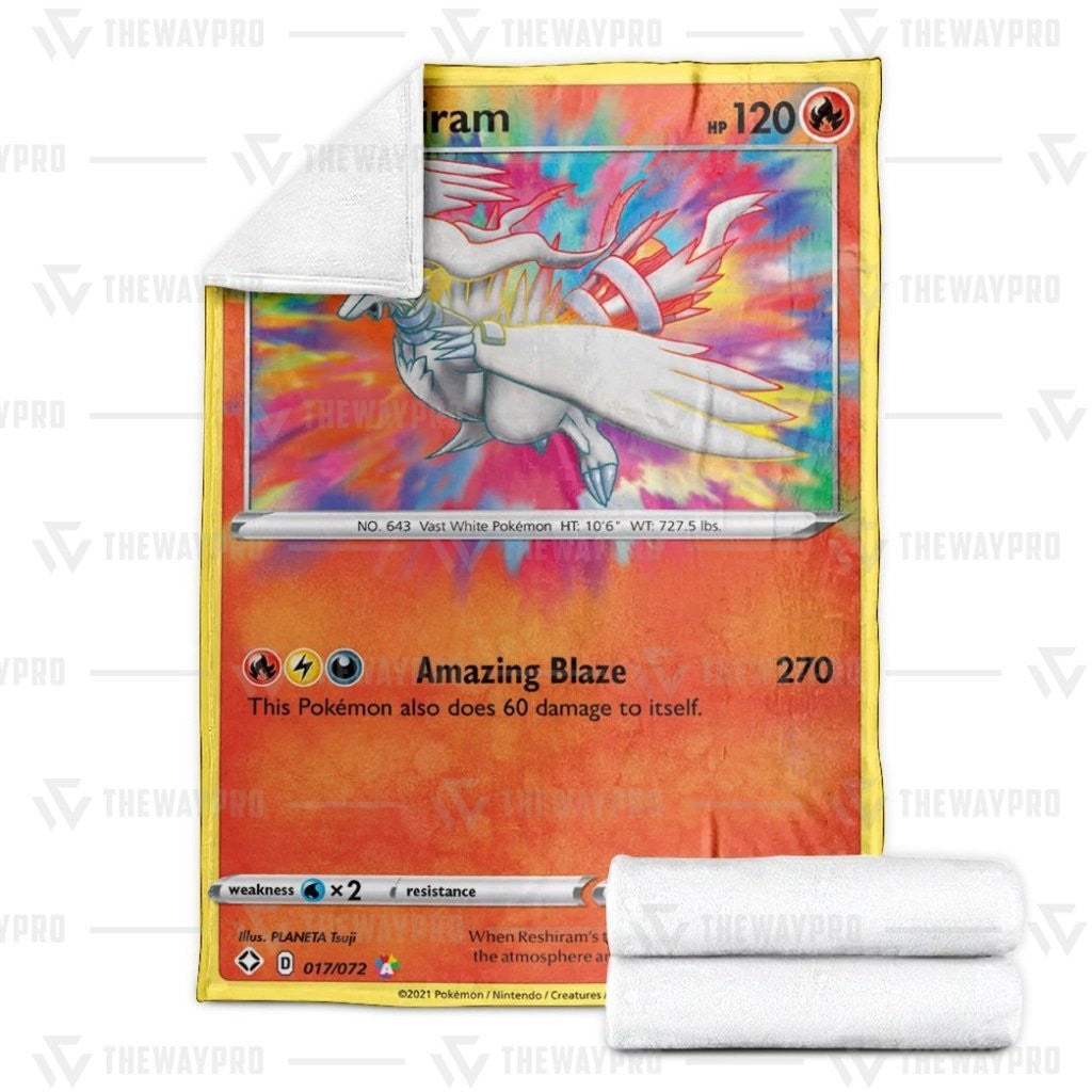 Anime Pkm Reshiram · Shining Fates Custom Soft Blanket