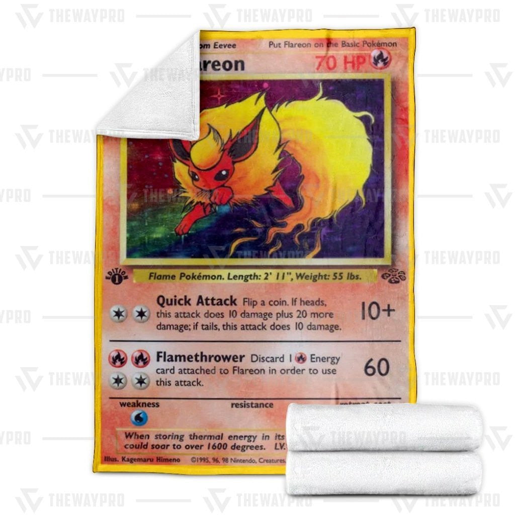 Anime Pkm Flareon Custom Soft Blanket