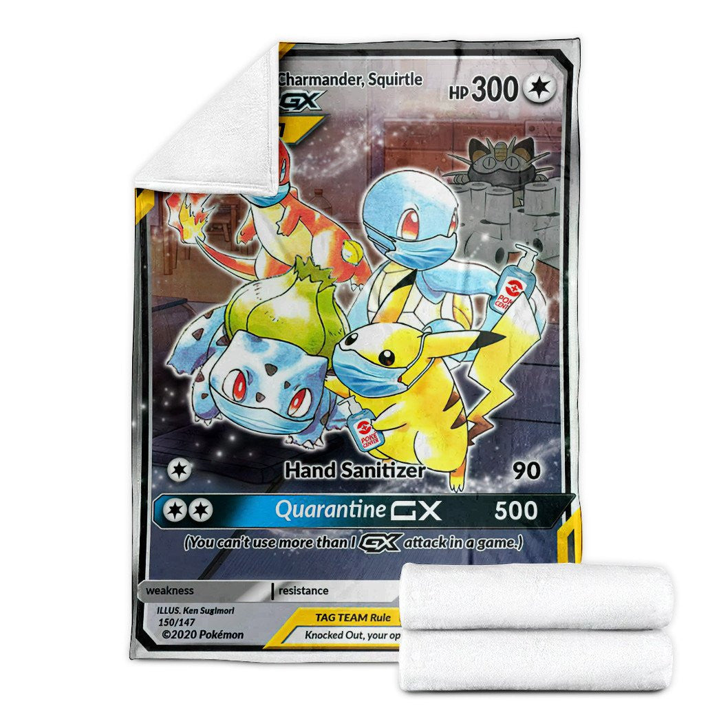 Anime Pkm Quarantine Tag Team Gx Custom Soft Blanket