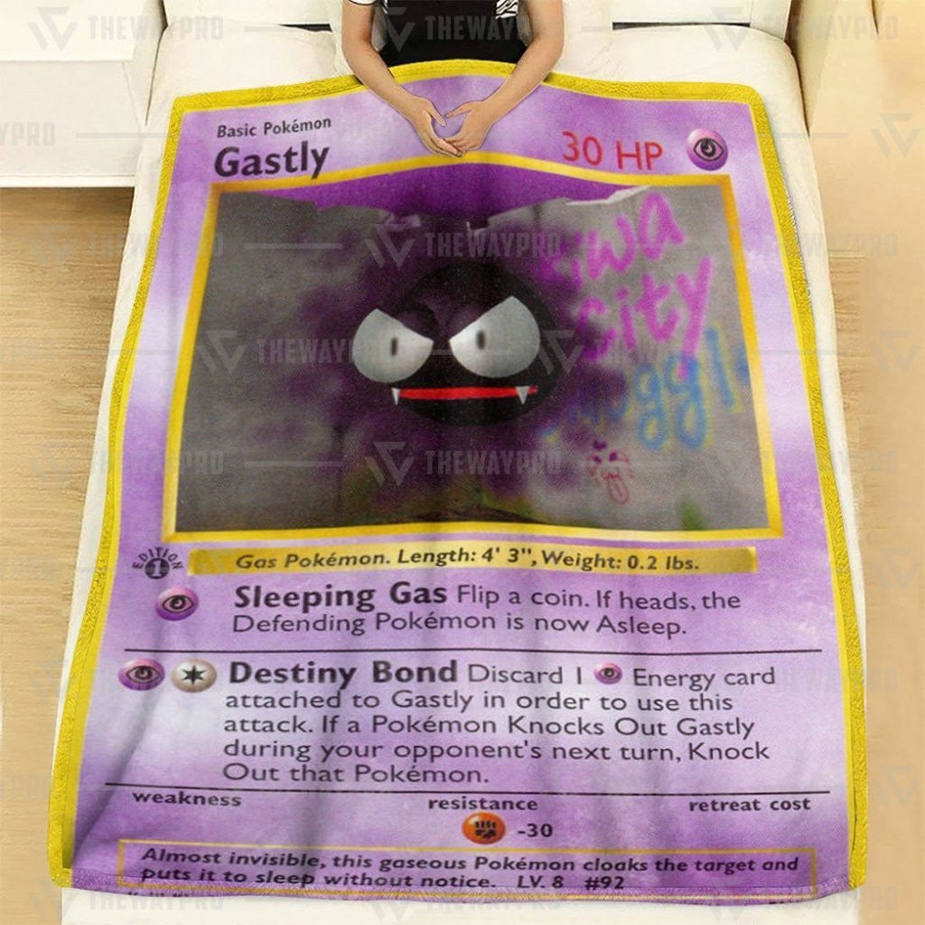 Anime Pkm Gastly 1St Edition Custom Soft Blanket