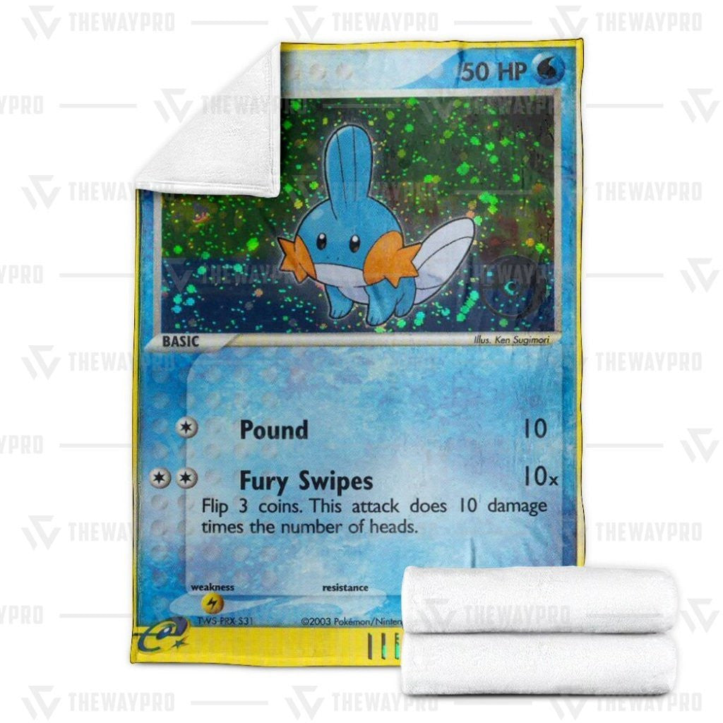 Anime Pkm Mudkip Holo Custom Soft Blanket