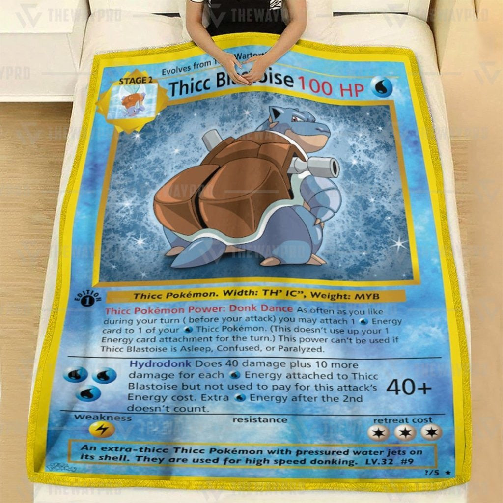 Anime Pkm Thicc Blastoise Custom Soft Blanket