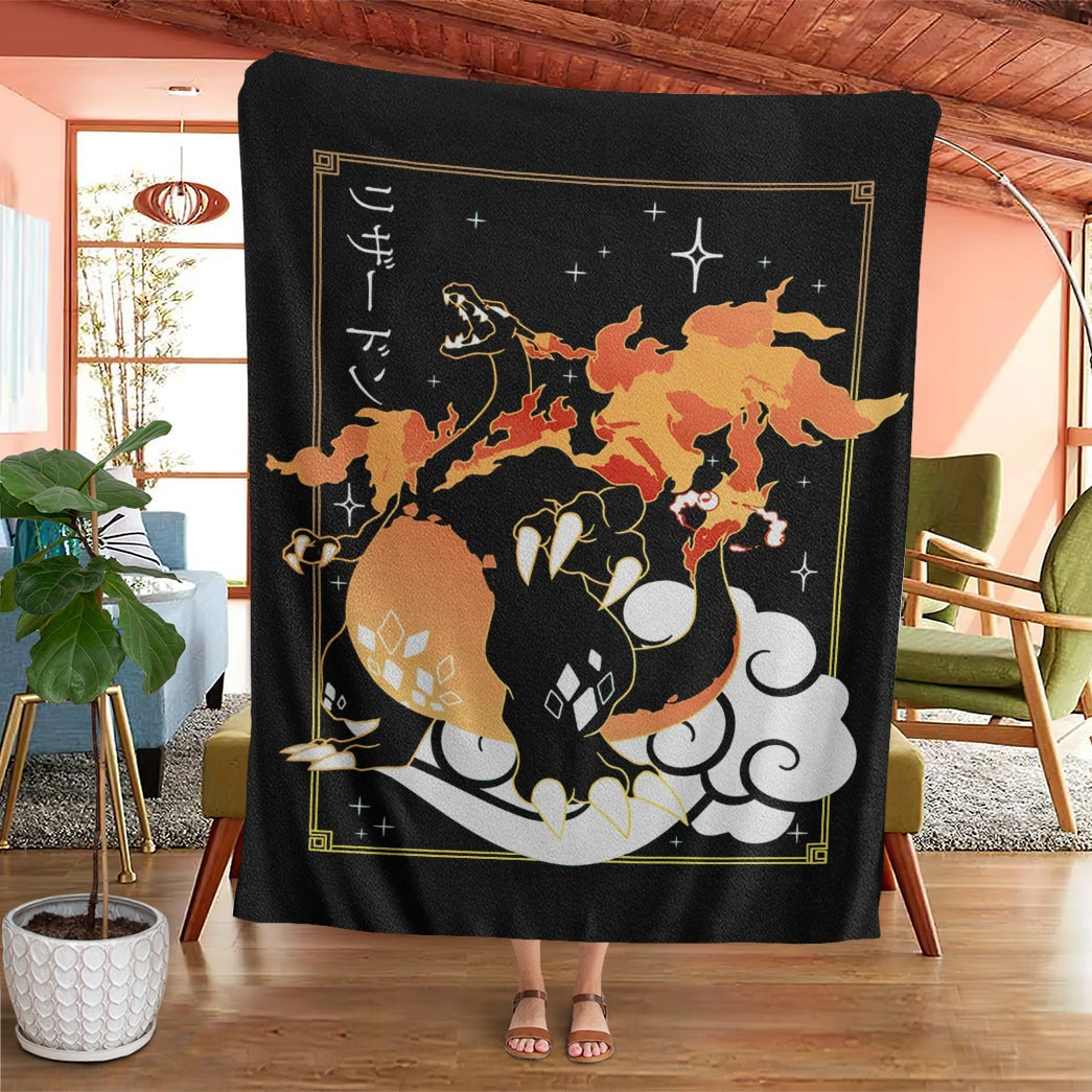 Anime Pkm Charizard Vmax Soft Blanket