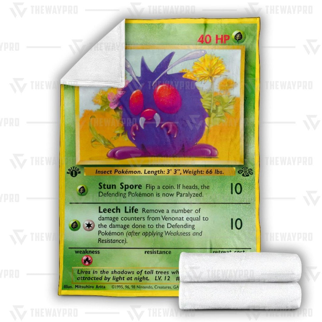 Anime Pkm Venonat Custom Soft Blanket